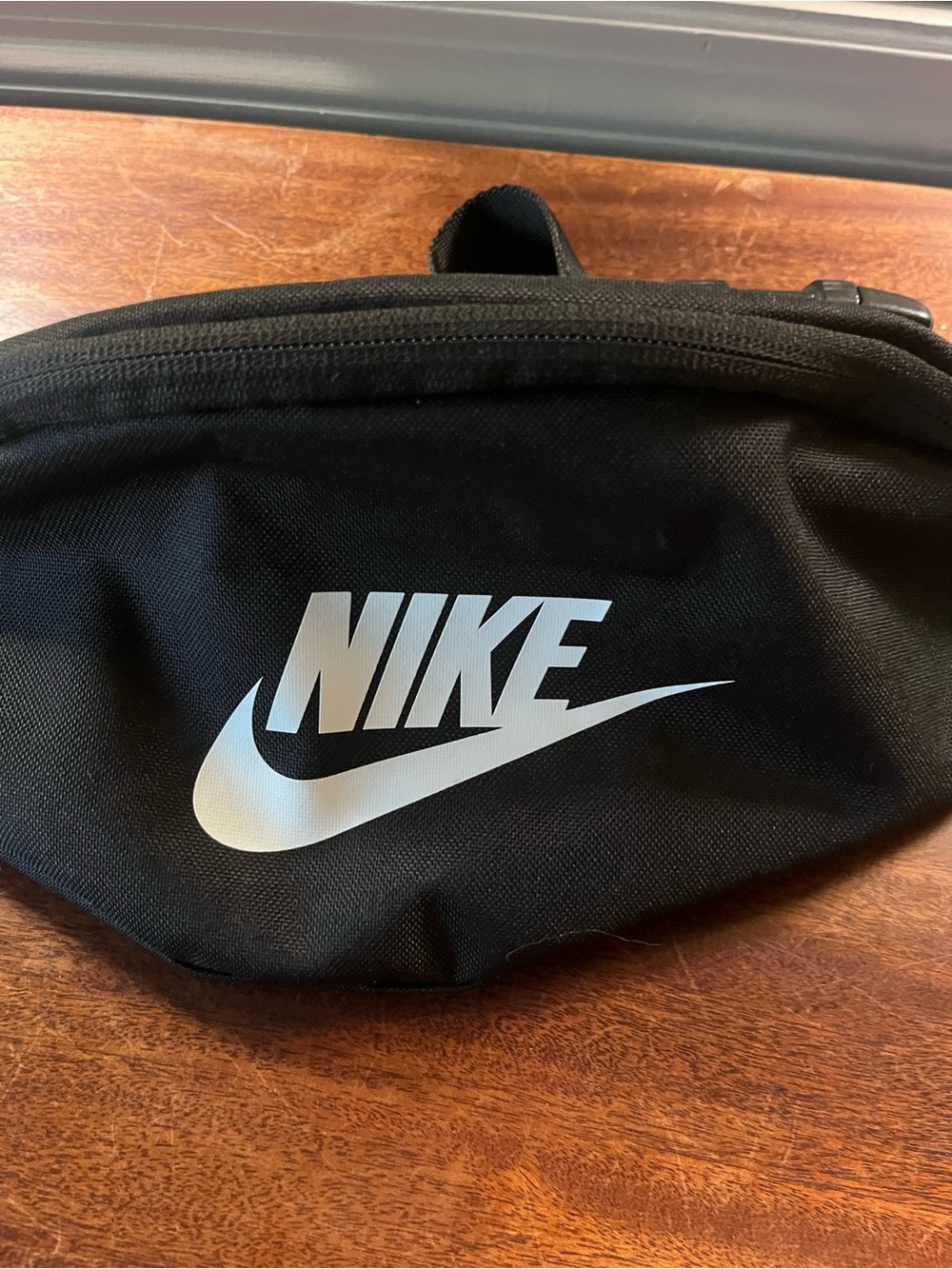 Nike Black Waist Pack with White Swoosh